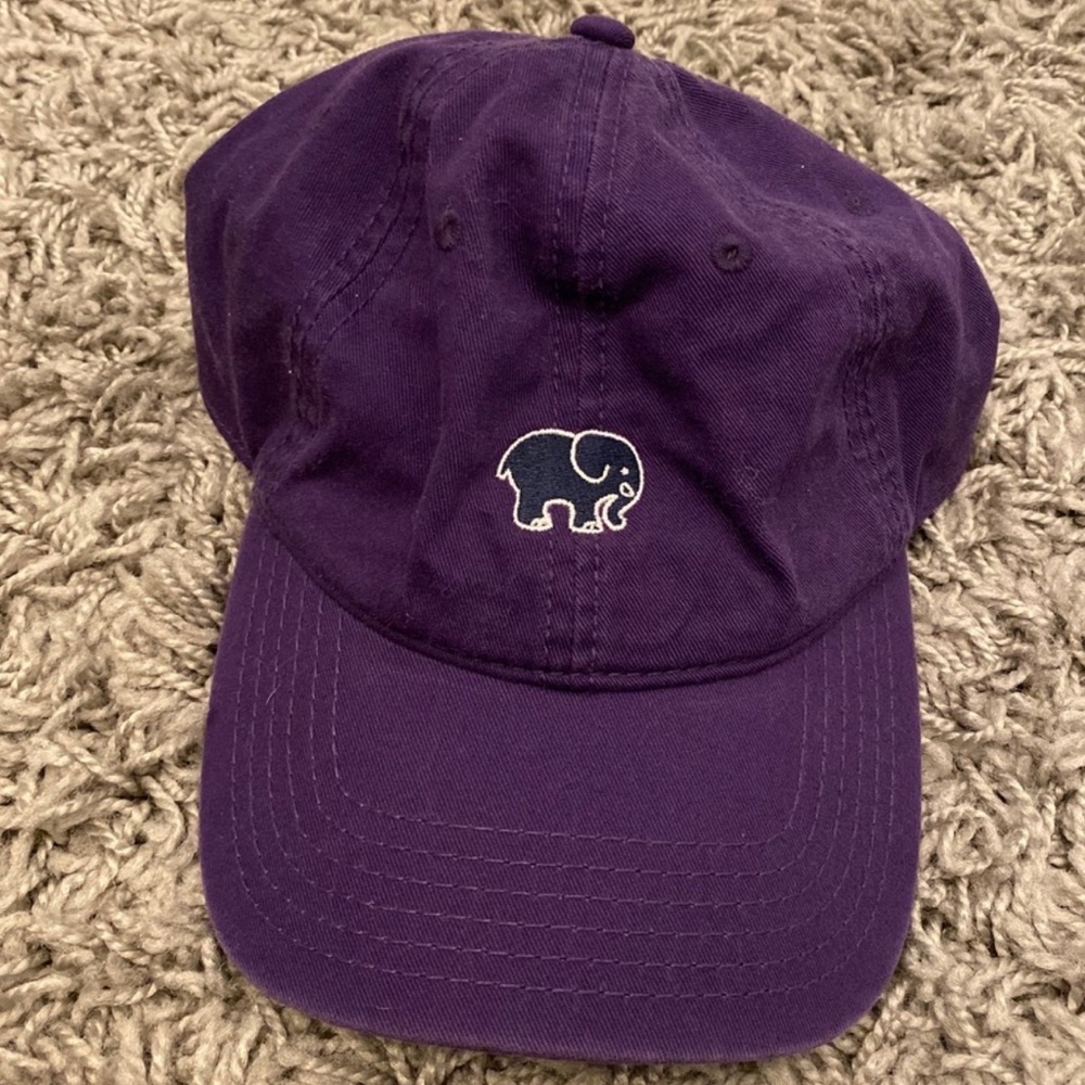 IVORY ELLA 🧢🐘 EMBROIDERED COTTON PURPLE ADJUSTABLE ELEPHANT BASEBALL HAT CAP OS